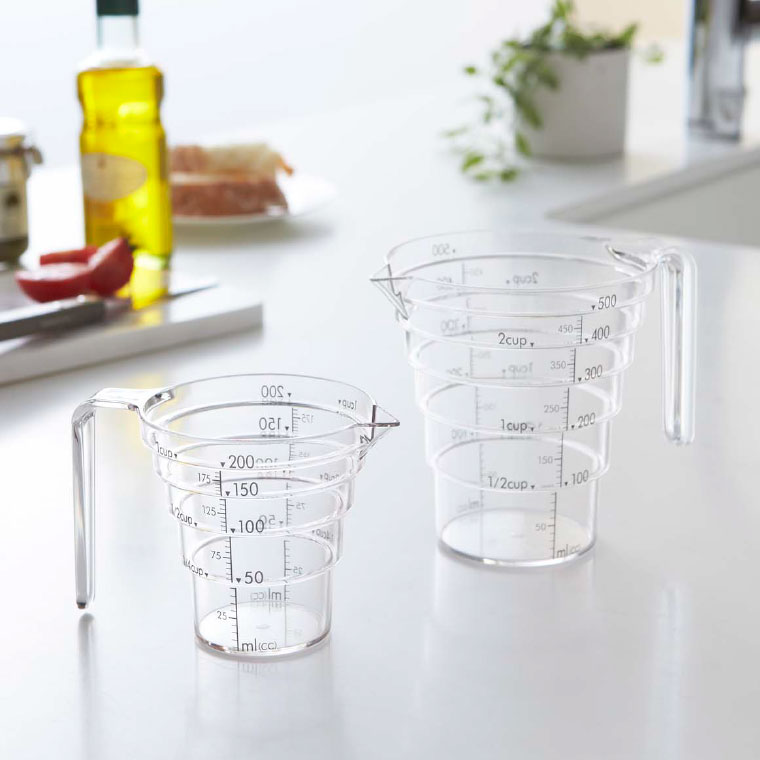 段々計量カップ ２００ＭＬ クリア レイヤー 山崎実業 LAYER 2546 タワーシリーズ