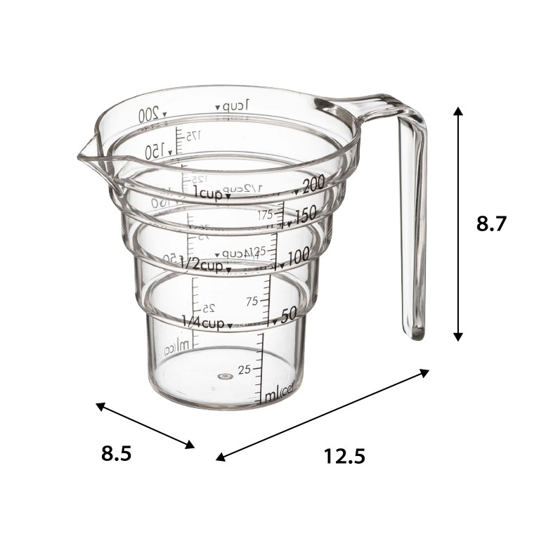 段々計量カップ ２００ＭＬ クリア レイヤー 山崎実業 LAYER 2546 タワーシリーズ