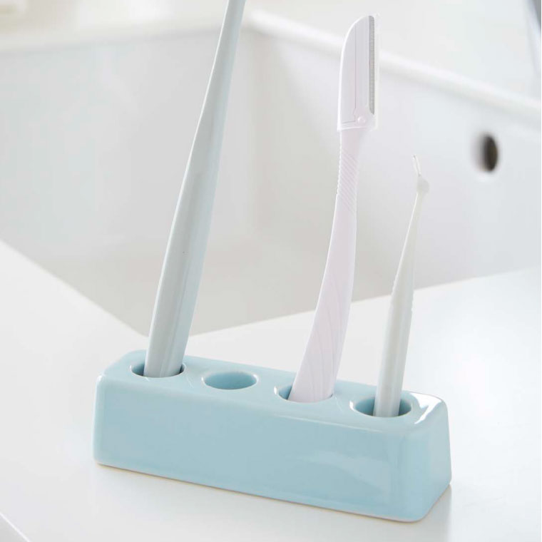 トゥースブラシスタンド スクエア プレーン 山崎実業 PLAIN 歯ブラシホルダー ホワイト 2612 タワーシリーズ