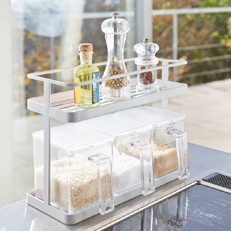 調味料ストッカー Ｌ タワー 山崎実業 tower ホワイト/ブラック 2869 2870 タワーシリーズ