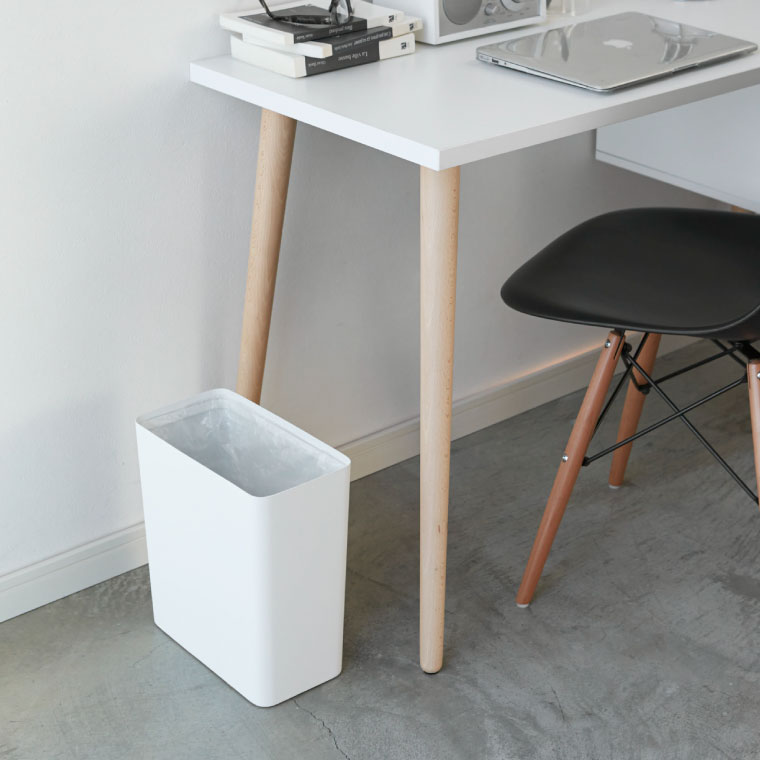 トラッシュカン 角型 タワー 山崎実業 tower ゴミ箱 ホワイト/ブラック 2915 タワーシリーズ