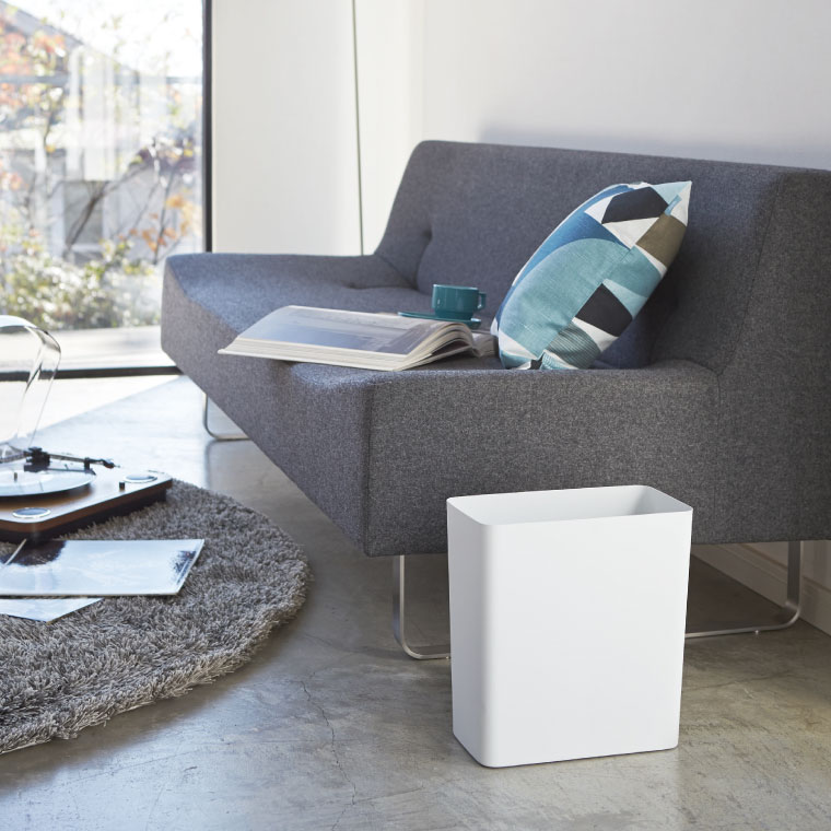 トラッシュカン 角型 タワー 山崎実業 tower ゴミ箱 ホワイト/ブラック 2915 タワーシリーズ