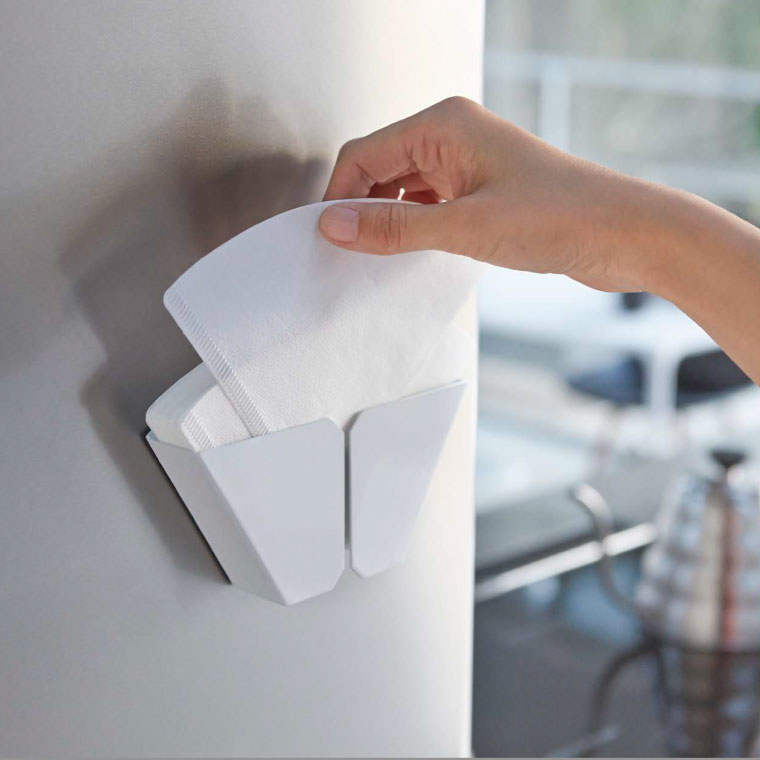 マグネットコーヒーペーパーフィルターホルダー タワー 山崎実業 tower ホワイト/ブラック 2977 2978 タワーシリーズ マグネット