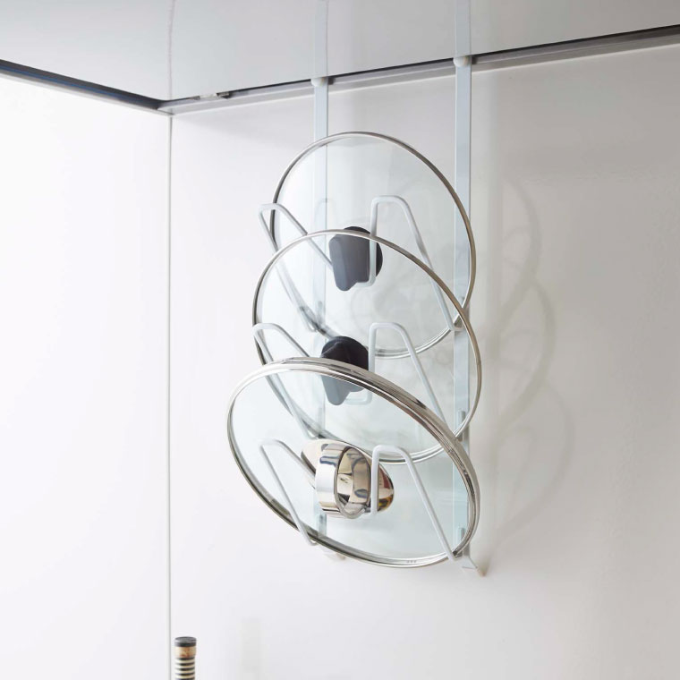 レンジフードなべ蓋ホルダー タワー 山崎実業 tower ホワイト/ブラック 2979 2980 タワーシリーズ