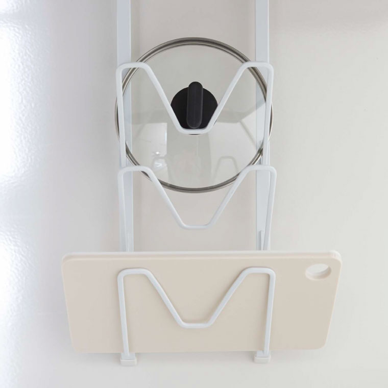 レンジフードなべ蓋ホルダー タワー 山崎実業 tower ホワイト/ブラック 2979 2980 タワーシリーズ