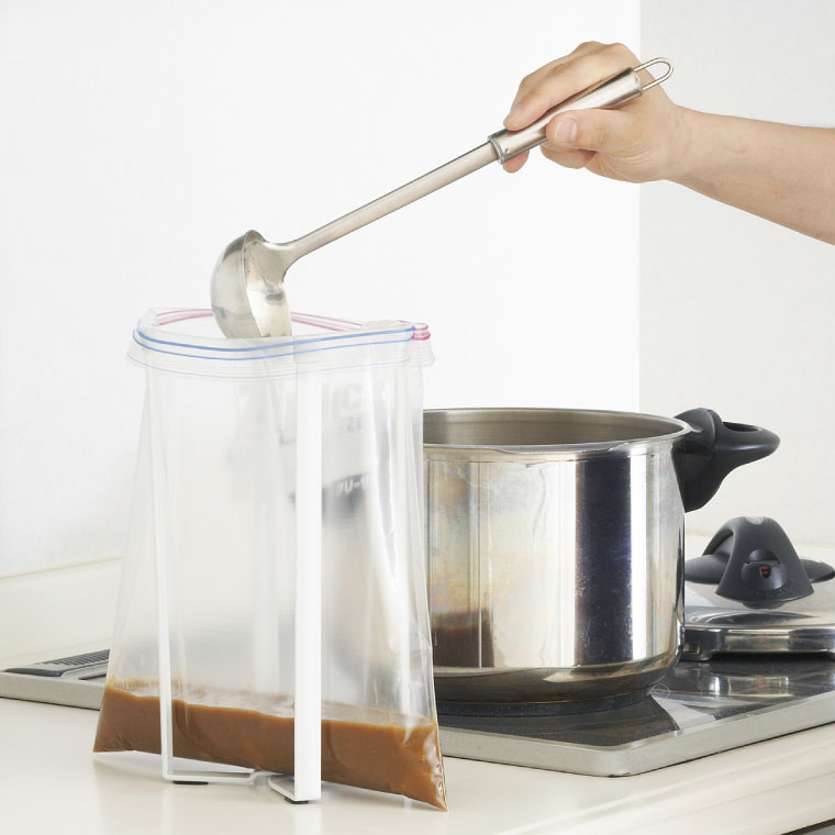 ポリ袋エコホルダー Ｌ タワー 山崎実業 tower ゴミ箱 ホワイト/ブラック 3180 3181 タワーシリーズ