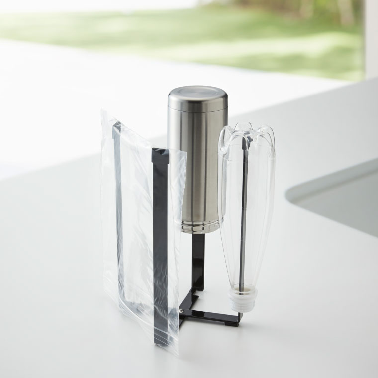 ポリ袋エコホルダー Ｌ タワー 山崎実業 tower ゴミ箱 ホワイト/ブラック 3180 3181 タワーシリーズ