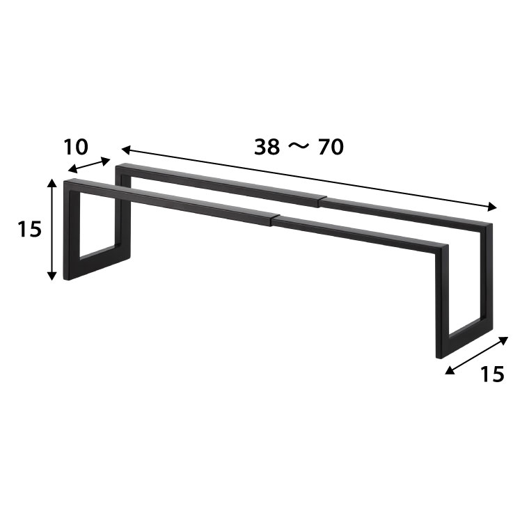伸縮シューズラック １段 ライン 山崎実業 LINE ホワイト/ブラック 3188 3189 タワーシリーズ