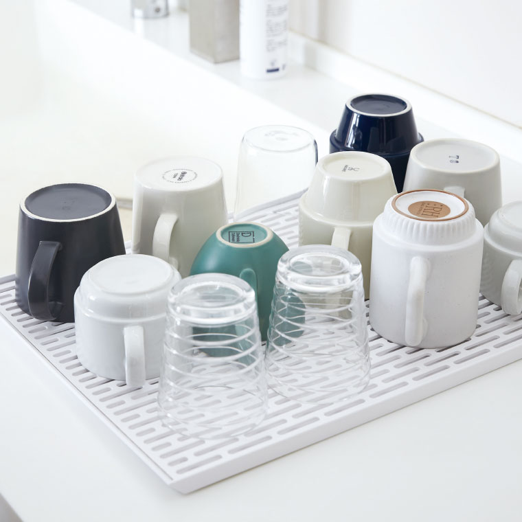 ワイド グラス＆マグスタンド タワー 山崎実業 tower ホワイト 3328 タワーシリーズ