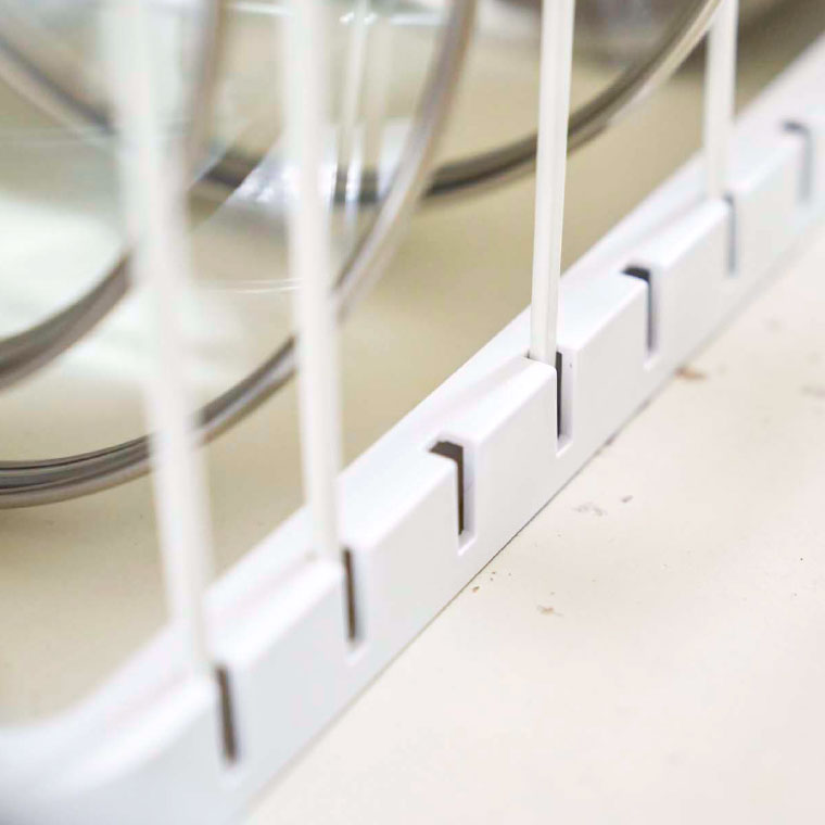 シンク下 伸縮鍋蓋＆フライパンスタンド タワー 山崎実業 tower シンク下収納 ホワイト/ブラック 3840 3841 タワーシリーズ