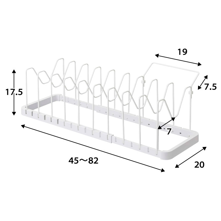 シンク下 伸縮鍋蓋＆フライパンスタンド タワー 山崎実業 tower シンク下収納 ホワイト/ブラック 3840 3841 タワーシリーズ