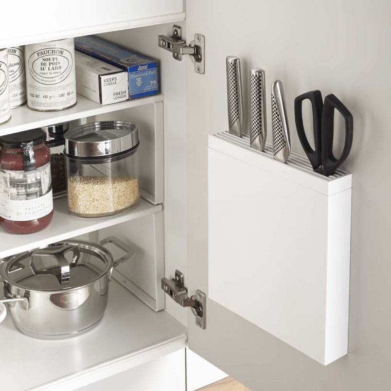 包丁＆キッチンばさみ差し タワー 山崎実業 tower ホワイト 3848 タワーシリーズ