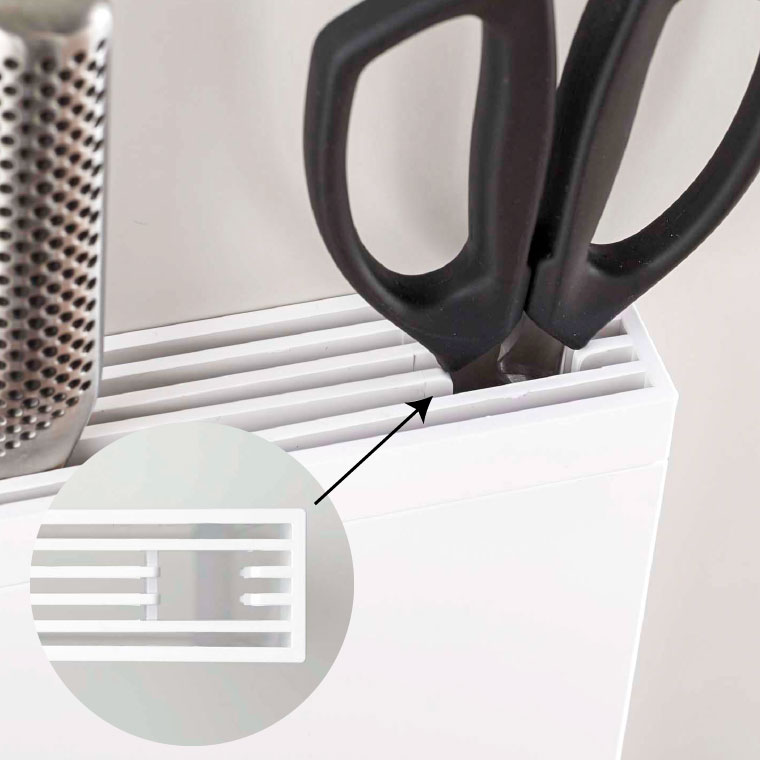 包丁＆キッチンばさみ差し タワー 山崎実業 tower ホワイト 3848 タワーシリーズ