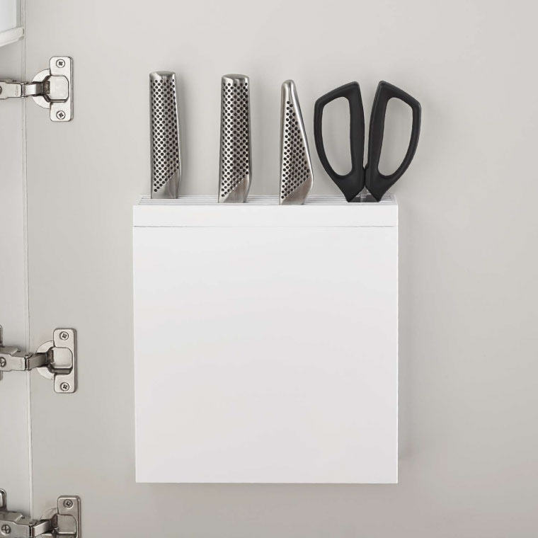 包丁＆キッチンばさみ差し タワー 山崎実業 tower ホワイト 3848 タワーシリーズ