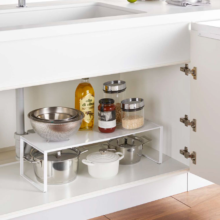 伸縮収納棚 タワー 山崎実業 tower ホワイト/ブラック 3865 3866 タワーシリーズ