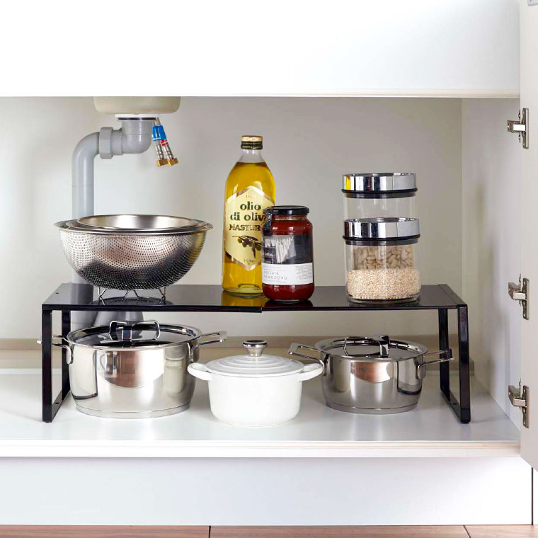 伸縮収納棚 タワー 山崎実業 tower ホワイト/ブラック 3865 3866 タワーシリーズ