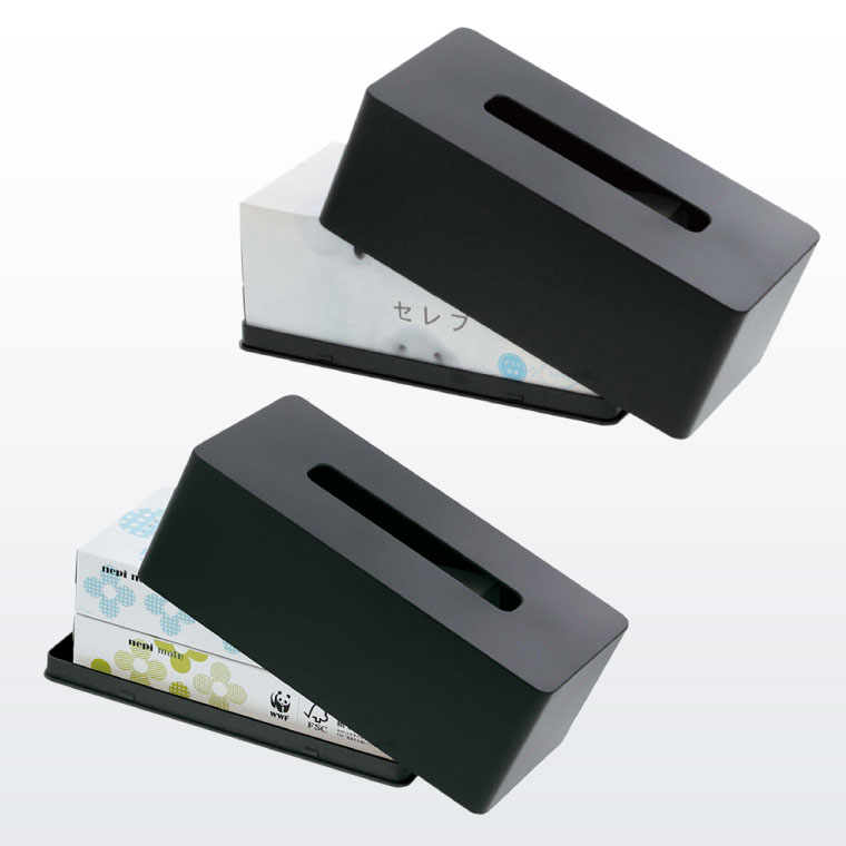 厚型対応ティッシュケース タワー 山崎実業 tower ティッシュケース 厚型対応 ホワイト/ブラック 3901 3902 タワーシリーズ