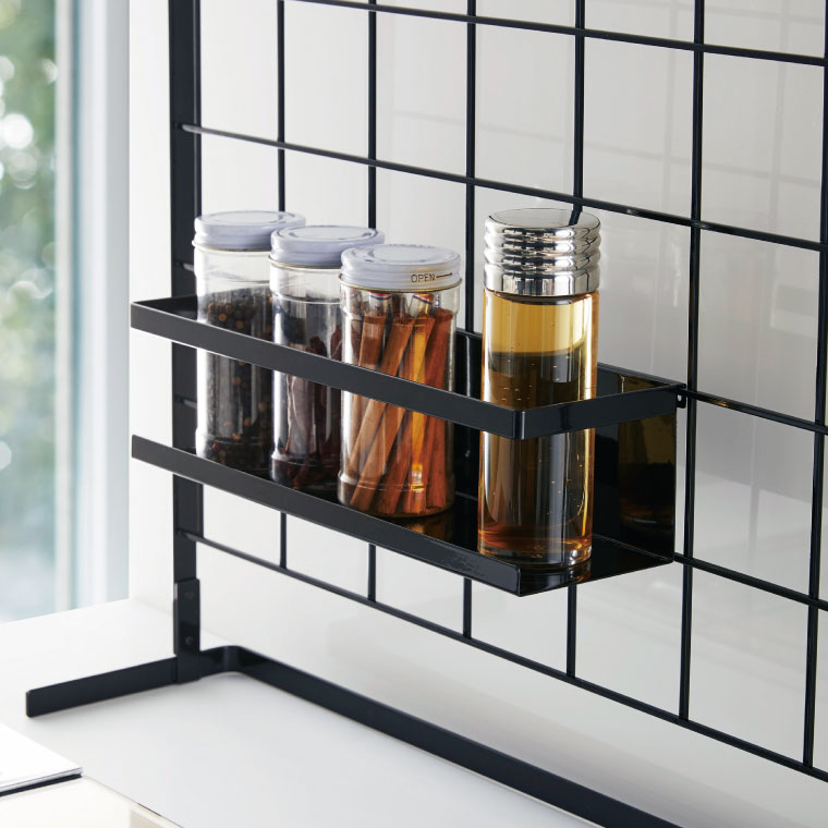 自立式メッシュパネル用 ワイドラック タワー 山崎実業 tower スパイス ラック ホワイト/ブラック 4187 4188 タワーシリーズ