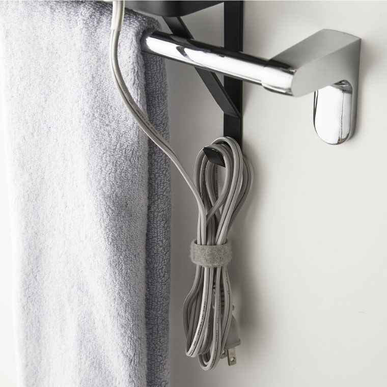 タオル掛け上ドライヤー＆ヘアーアイロンホルダー タワー 山崎実業 tower ホワイト/ブラック 4286 4287 タワーシリーズ