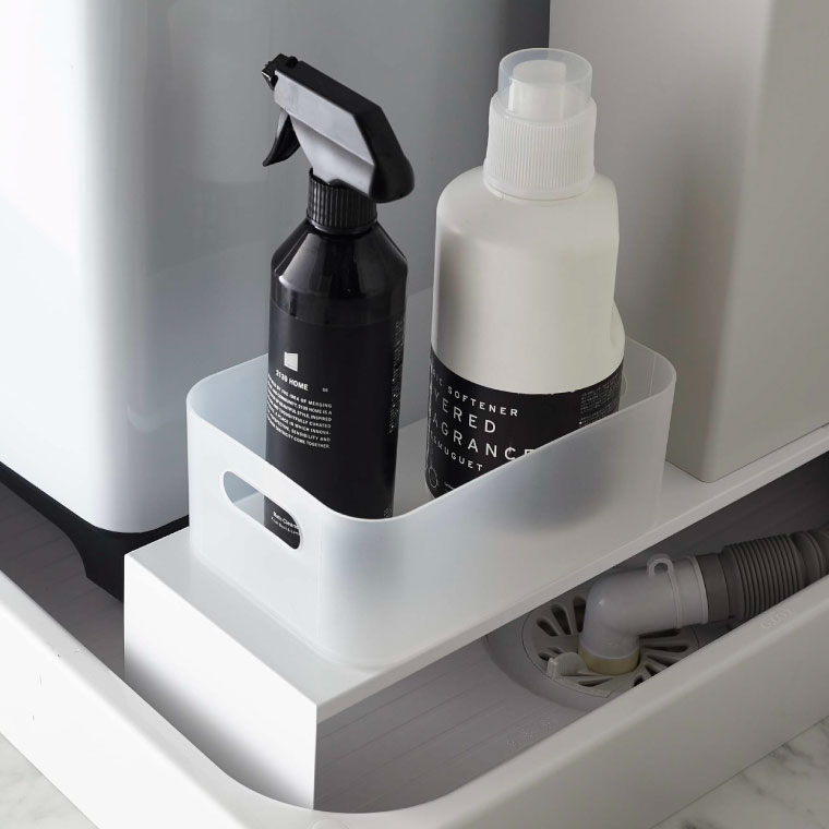 伸縮洗濯機排水口上ラック タワー 山崎実業 tower ホワイト/ブラック 4338 4339 タワーシリーズ