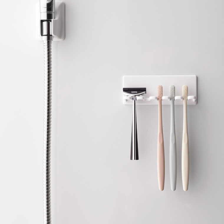 マグネットバスルーム歯ブラシホルダー ５連 タワー 山崎実業 tower ホワイト/ブラック 4696 4697 タワーシリーズ マグネット