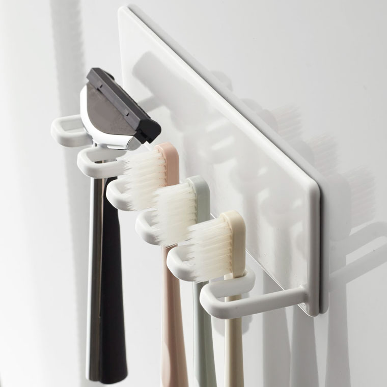 マグネットバスルーム歯ブラシホルダー ５連 タワー 山崎実業 tower ホワイト/ブラック 4696 4697 タワーシリーズ マグネット