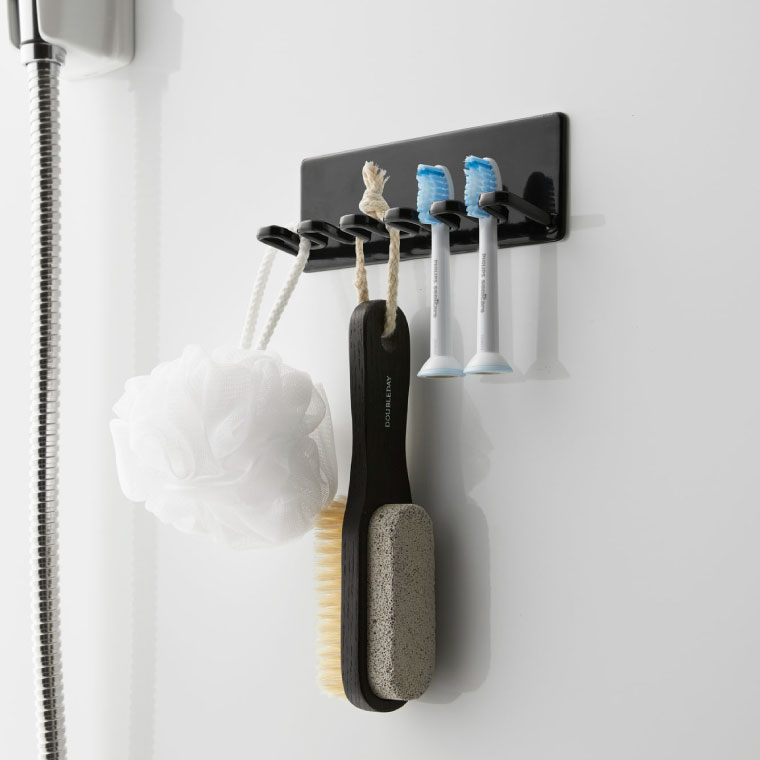 マグネットバスルーム歯ブラシホルダー ５連 タワー 山崎実業 tower ホワイト/ブラック 4696 4697 タワーシリーズ マグネット