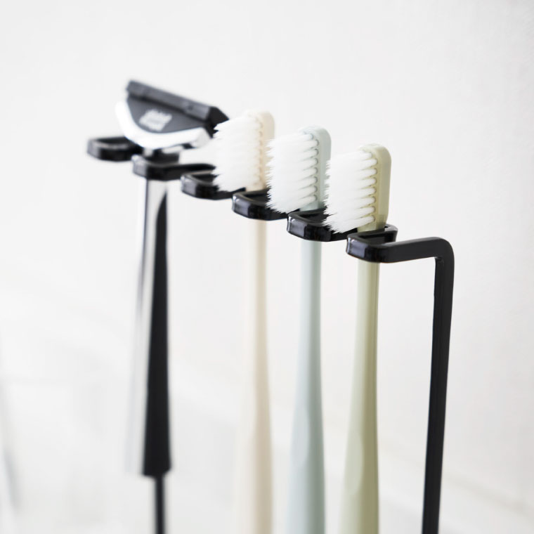 歯ブラシスタンド ５連 タワー 山崎実業 tower 歯ブラシホルダー ホワイト/ブラック 4698 4699 タワーシリーズ