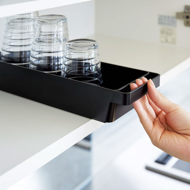 ハンドル付きスリムグラス＆マグ収納 タワー 山崎実業 tower ホワイト/ブラック 4708 4709 タワーシリーズ