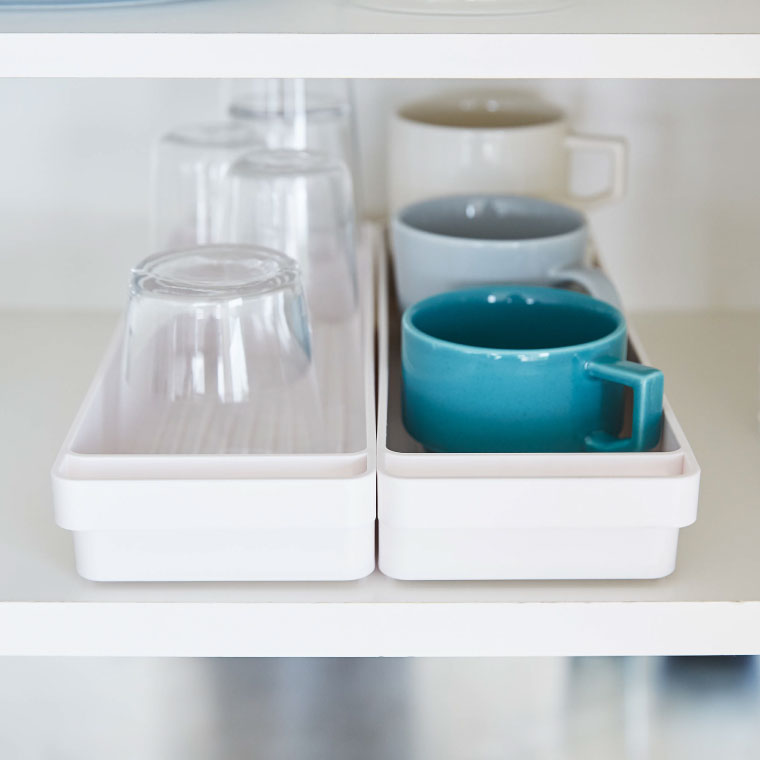 ハンドル付きスリムグラス＆マグ収納 タワー 山崎実業 tower ホワイト/ブラック 4708 4709 タワーシリーズ