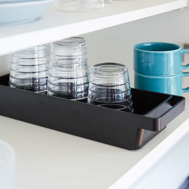 ハンドル付きスリムグラス＆マグ収納 タワー 山崎実業 tower ホワイト/ブラック 4708 4709 タワーシリーズ