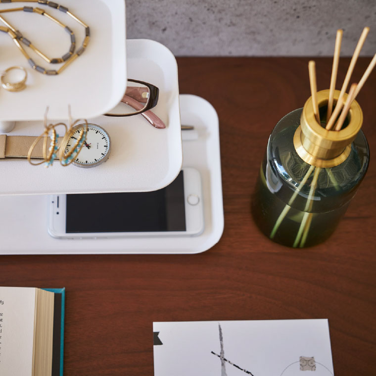 アクセサリー３段トレー タワー 山崎実業 tower ホワイト/ブラック 4724 4725 タワーシリーズ