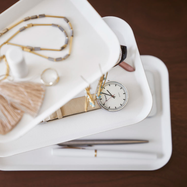 アクセサリー３段トレー タワー 山崎実業 tower ホワイト/ブラック 4724 4725 タワーシリーズ