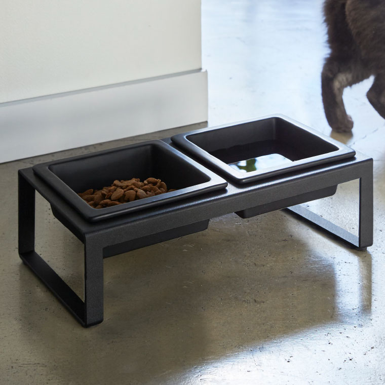 ペットフードボウルスタンドセット トール タワー 山崎実業 tower ホワイト/ブラック 4744 4745 タワーシリーズ