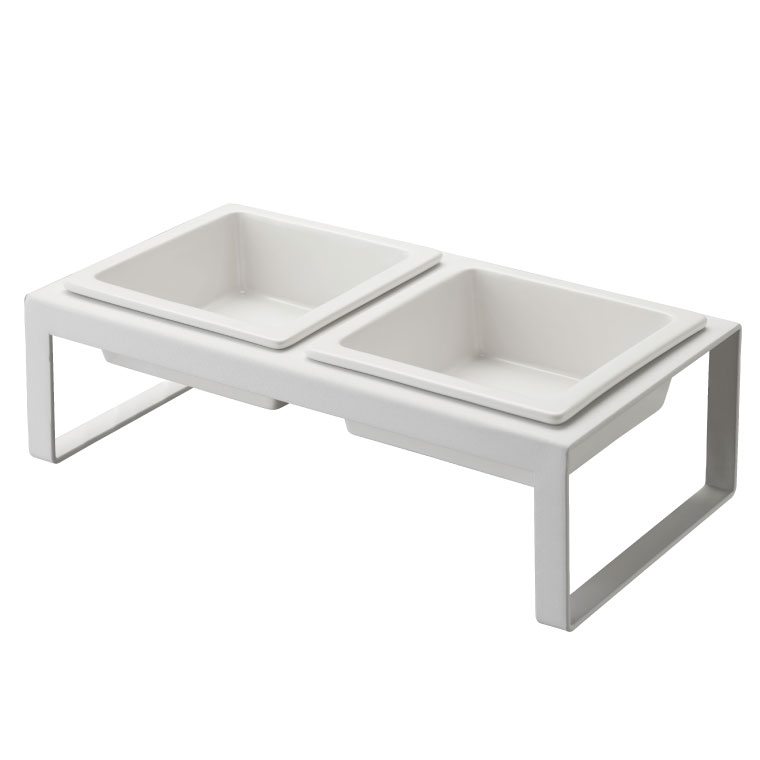 ペットフードボウルスタンドセット トール タワー 山崎実業 tower ホワイト/ブラック 4744 4745 タワーシリーズ