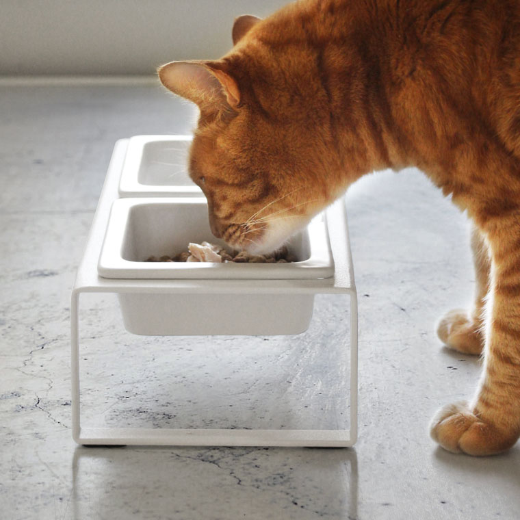 ペットフードボウルスタンドセット トール タワー 山崎実業 tower ホワイト/ブラック 4744 4745 タワーシリーズ