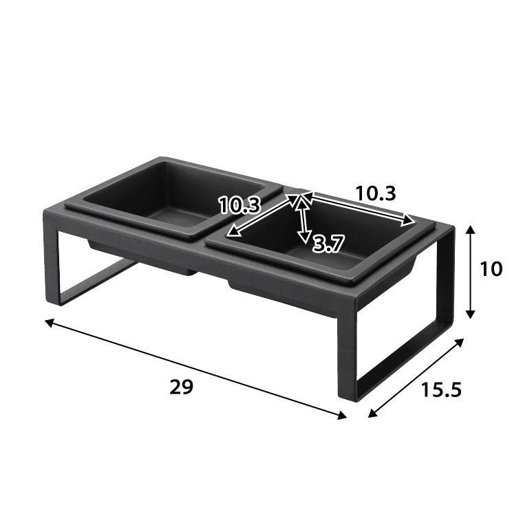 ペットフードボウルスタンドセット トール タワー 山崎実業 tower ホワイト/ブラック 4744 4745 タワーシリーズ