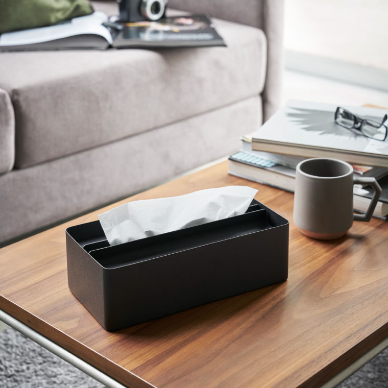 蓋付きペーパータオルケース タワー 山崎実業 tower ティッシュケース ホワイト/ブラック 4761 4762 タワーシリーズ