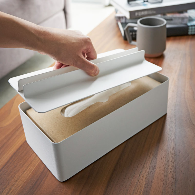 蓋付きペーパータオルケース タワー 山崎実業 tower ティッシュケース ホワイト/ブラック 4761 4762 タワーシリーズ