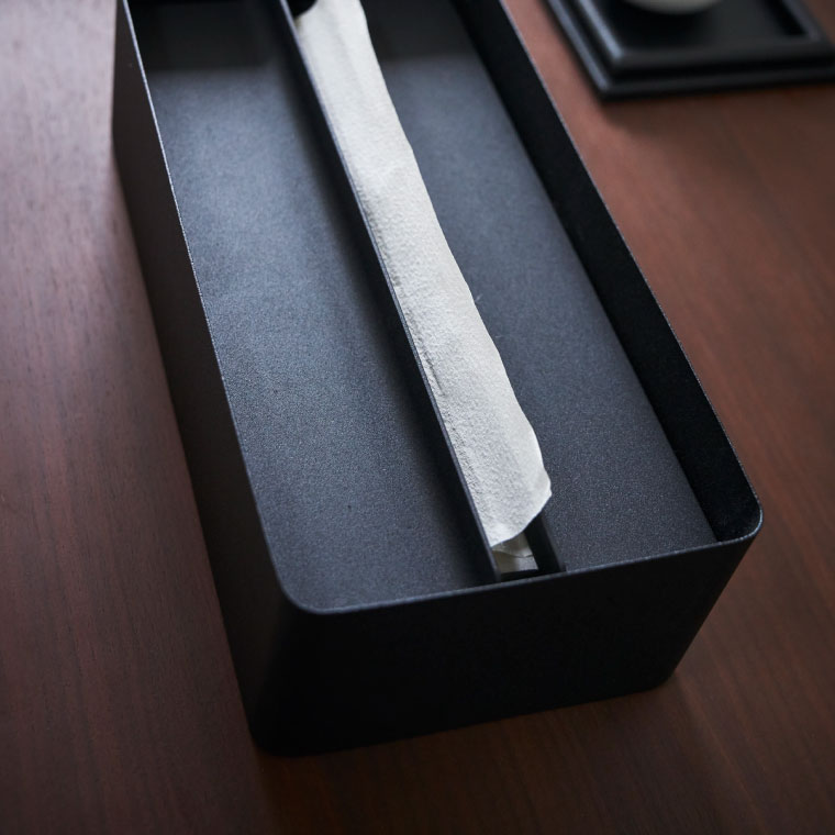 蓋付きペーパータオルケース タワー 山崎実業 tower ティッシュケース ホワイト/ブラック 4761 4762 タワーシリーズ