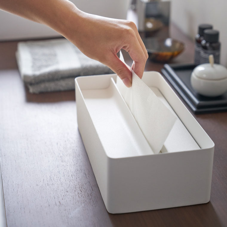 蓋付きペーパータオルケース タワー 山崎実業 tower ティッシュケース ホワイト/ブラック 4761 4762 タワーシリーズ