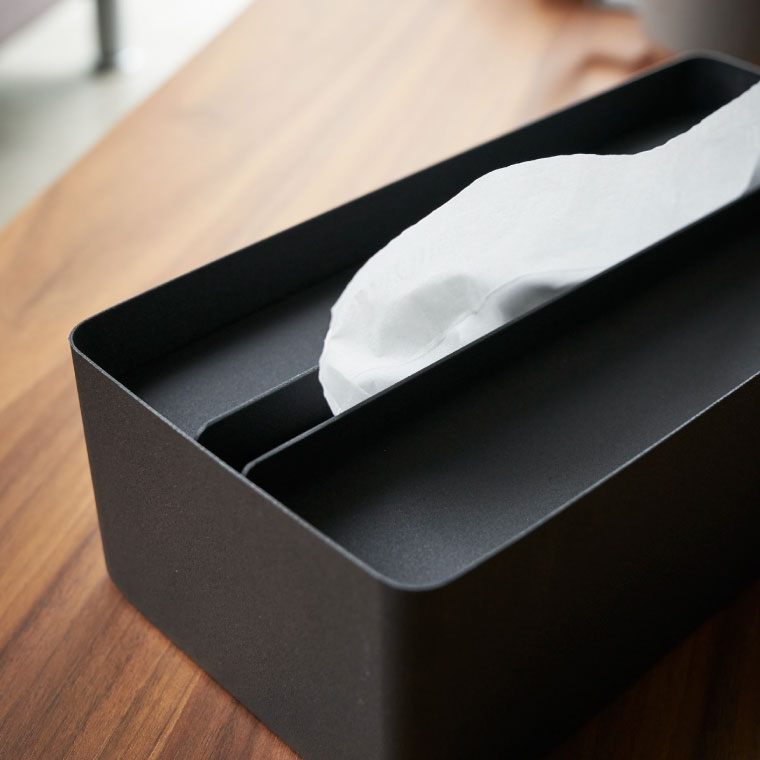 蓋付きペーパータオルケース タワー 山崎実業 tower ティッシュケース ホワイト/ブラック 4761 4762 タワーシリーズ