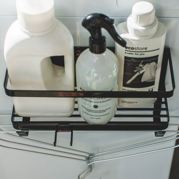 ホースホルダー付き洗濯機横マグネットラック タワー 山崎実業 tower ホワイト/ブラック 4768 4769 タワーシリーズ マグネット