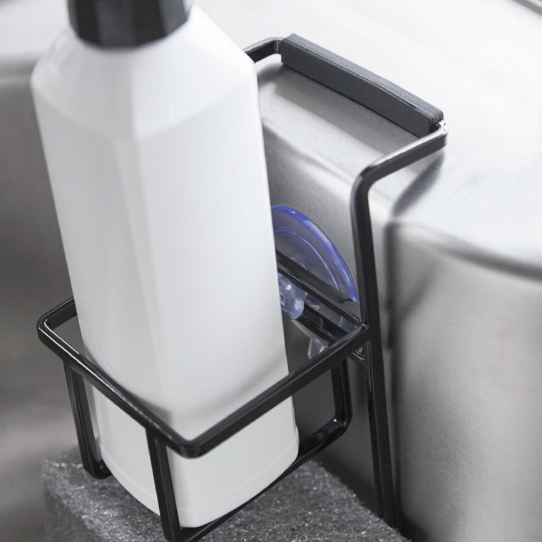 吸盤 スポンジ＆ボトルホルダー タワー 山崎実業 tower ホワイト/ブラック 4774 4775 タワーシリーズ