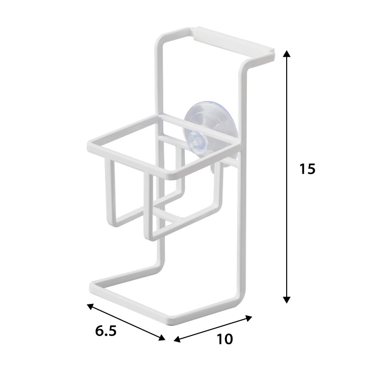 吸盤 スポンジ＆ボトルホルダー タワー 山崎実業 tower ホワイト/ブラック 4774 4775 タワーシリーズ