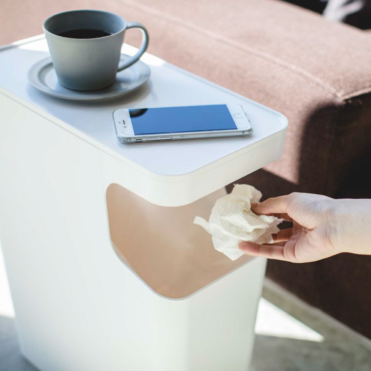 ダストボックス＆サイドテーブル タワー 山崎実業 tower ゴミ箱 ホワイト/ブラック 3988 3989 タワーシリーズ