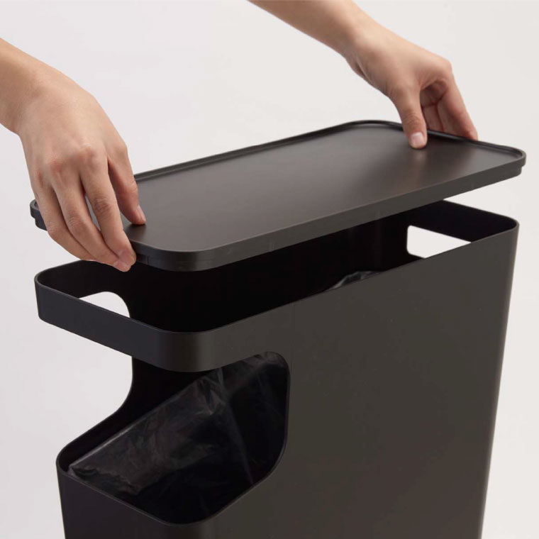 ダストボックス＆サイドテーブル タワー 山崎実業 tower ゴミ箱 ホワイト/ブラック 3988 3989 タワーシリーズ