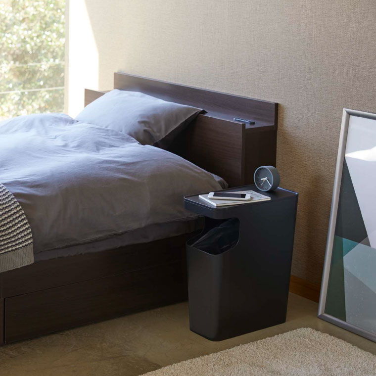 ダストボックス＆サイドテーブル タワー 山崎実業 tower ゴミ箱 ホワイト/ブラック 3988 3989 タワーシリーズ