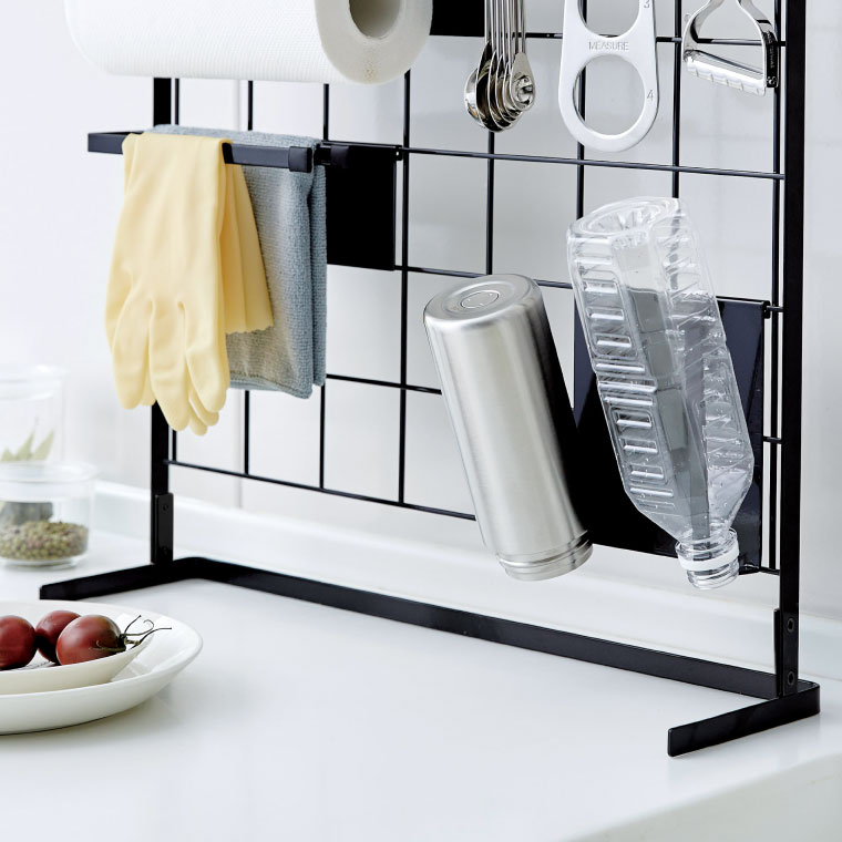 キッチン自立式メッシュパネル タワー 山崎実業 tower ホワイト/ブラック 4177 4178 タワーシリーズ