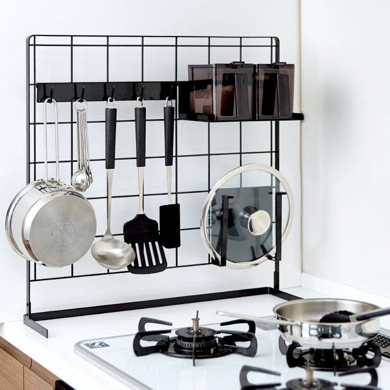 キッチン自立式メッシュパネル タワー 山崎実業 tower ホワイト/ブラック 4177 4178 タワーシリーズ